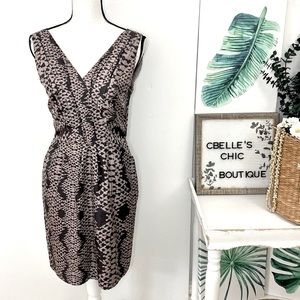 Banana Republic Silk Snake Print Sleeveless Sheath Dress